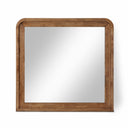 Fluted Solid Wood And Oak Veneer Mirror - Brown
