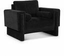 Madeline Chenille Fabric Upholstered Living Room Chair - Black