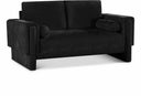 Madeline 65" Chenille Fabric Upholstered Loveseat - Black