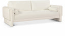 Madeline 89" Chenille Fabric Upholstered Sofa - Cream