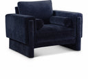 Madeline Chenille Fabric Upholstered Living Room Chair - Blue