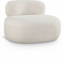 Venti Boucle Fabric Upholstered Living Room Chair - Cream