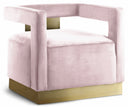 Armani Velvet Upholstered Accent Chair - Pink