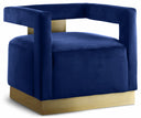 Armani Velvet Upholstered Accent Chair - Blue