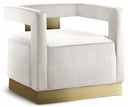 Armani Velvet Upholstered Accent Chair - Cream