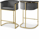 Donatella Velvet Upholstered Counter Stool - Grey