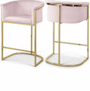 Donatella Velvet Upholstered Counter Stool - Pink