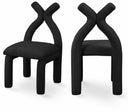 Xena Boucle Fabric Upholstered Accent Chair / Dining Chair - Black