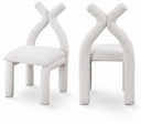Xena Boucle Fabric Upholstered Accent Chair / Dining Chair - Cream