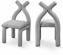 Xena Boucle Fabric Upholstered Accent Chair / Dining Chair - Grey