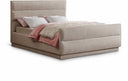 Paxton Chenille Fabric Upholstered Bed - Beige