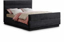Paxton Chenille Fabric Upholstered Bed - Black