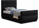 Paxton Chenille Fabric Upholstered Twin Bed - Black