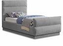 Paxton Chenille Fabric Upholstered Twin Bed - Grey