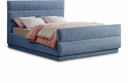 Paxton Chenille Fabric Upholstered Bed - Light Blue