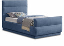 Paxton Chenille Fabric Upholstered Twin Bed - Light Blue