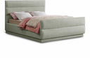 Paxton Chenille Fabric Upholstered Bed - Mint
