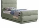 Paxton Chenille Fabric Upholstered Twin Bed - Mint