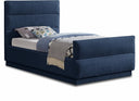 Paxton Chenille Fabric Upholstered Twin Bed - Blue