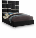 Milan Vegan Leather Upholstered Bed - Black