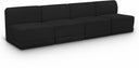 Ollie 120" Boucle Fabric Upholstered 4pc. Armless Modular Sofa - Black