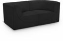Ollie 68" Boucle Fabric Upholstered 2pc. Modular Loveseat - Black