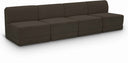 Ollie 120" Boucle Fabric Upholstered 4pc. Armless Modular Sofa - Brown