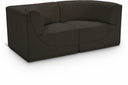 Ollie 68" Boucle Fabric Upholstered 2pc. Modular Loveseat - Brown