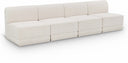 Ollie 120" Boucle Fabric Upholstered 4pc. Armless Modular Sofa - Cream
