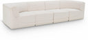 Ollie 128" Boucle Fabric Upholstered 4pc. Modular Sofa - Cream