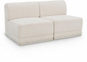 Ollie 60" Boucle Fabric Upholstered 2pc. Armless Modular Loveseat - Cream