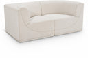 Ollie 68" Boucle Fabric Upholstered 2pc. Modular Loveseat - Cream