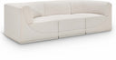 Ollie 98" Boucle Fabric Upholstered 3pc. Modular Sofa - Cream