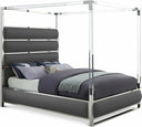 Encore Vegan Leather Upholstered Bed - Grey