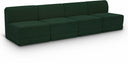 Ollie 120" Boucle Fabric Upholstered 4pc. Armless Modular Sofa - Green
