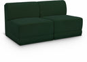 Ollie 60" Boucle Fabric Upholstered 2pc. Armless Modular Loveseat - Green