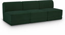 Ollie 90" Boucle Fabric Upholstered 3pc. Armless Modular Sofa - Green