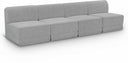 Ollie 120" Boucle Fabric Upholstered 4pc. Armless Modular Sofa - Grey
