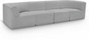 Ollie 128" Boucle Fabric Upholstered 4pc. Modular Sofa - Grey