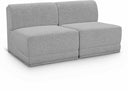Ollie 60" Boucle Fabric Upholstered 2pc. Armless Modular Loveseat - Grey