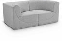 Ollie 68" Boucle Fabric Upholstered 2pc. Modular Loveseat - Grey
