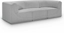 Ollie 98" Boucle Fabric Upholstered 3pc. Modular Sofa - Grey