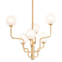 Vintage Gold Leaf Onyx Chandelier 45" by Corbett Lighting, view 5