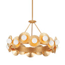 Vintage Gold Leaf Emerald Chandelier 44.5" by Corbett Lighting, view 5