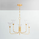 Vintage Gold Leaf Montclair Chandelier 30" by Hudson Valley, view 2