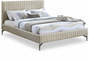 Gallo Vegan Leather Upholstered Bed - Beige