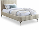 Gallo Vegan Leather Upholstered Twin Bed - Beige