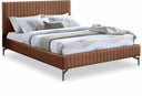 Gallo Vegan Leather Upholstered Bed - Cognac