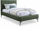 Gallo Vegan Leather Upholstered Twin Bed - Green