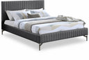 Gallo Vegan Leather Upholstered Bed - Grey